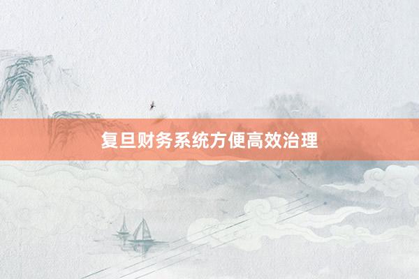 复旦财务系统方便高效治理